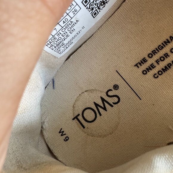 TOMS Blue Chambray Slip-On Shoes Women’s Size 9 - Picture 4 of 7